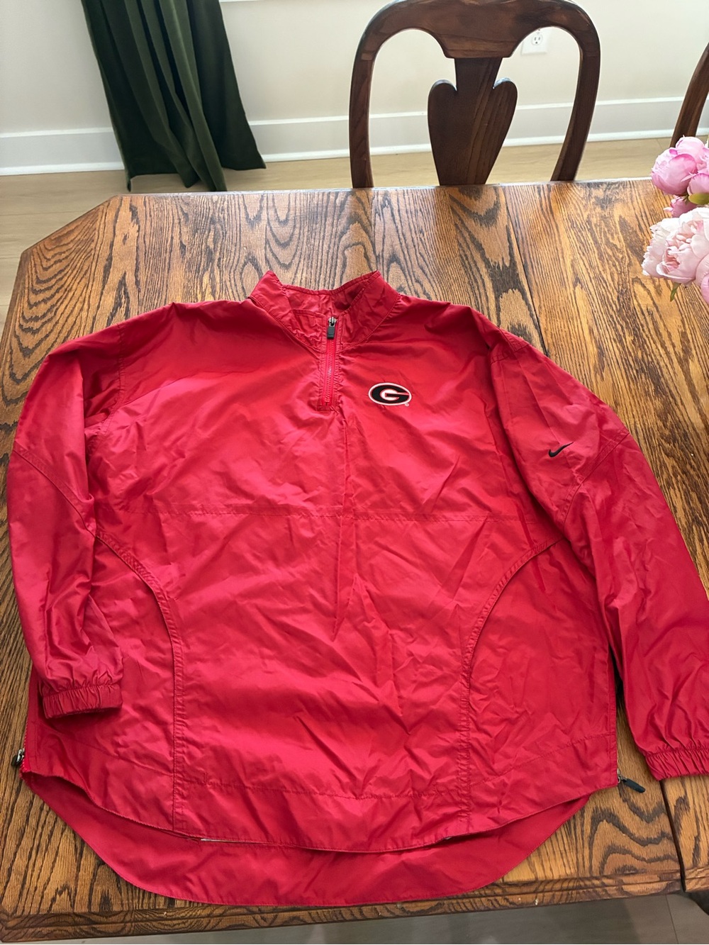 Nike Red Georgia 'G' Quarter-Zip Windbreaker